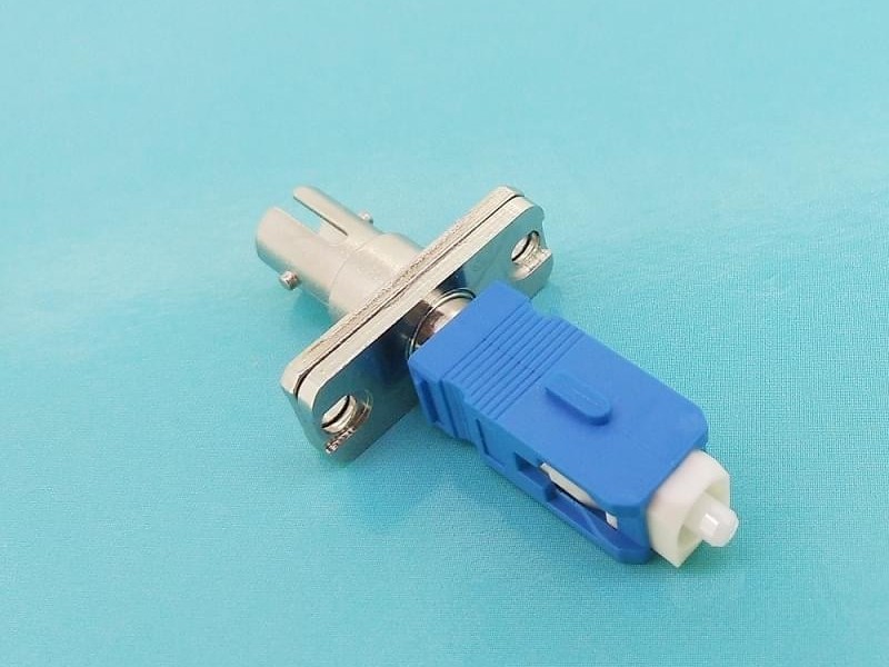 SC公-ST母長方形光纖適配器