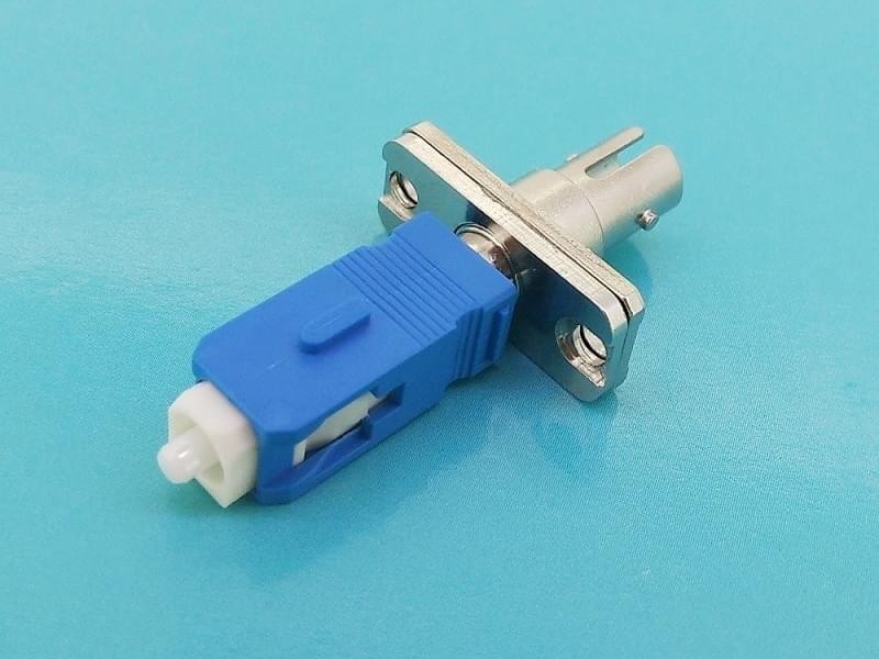 SC公-ST母長方形光纖適配器