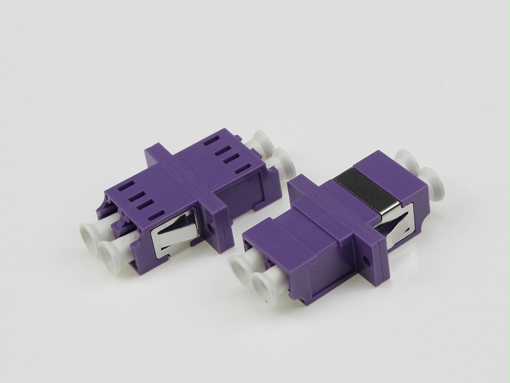 電信級 LC MM DX 紫羅蘭 有耳光纖適配器，法蘭