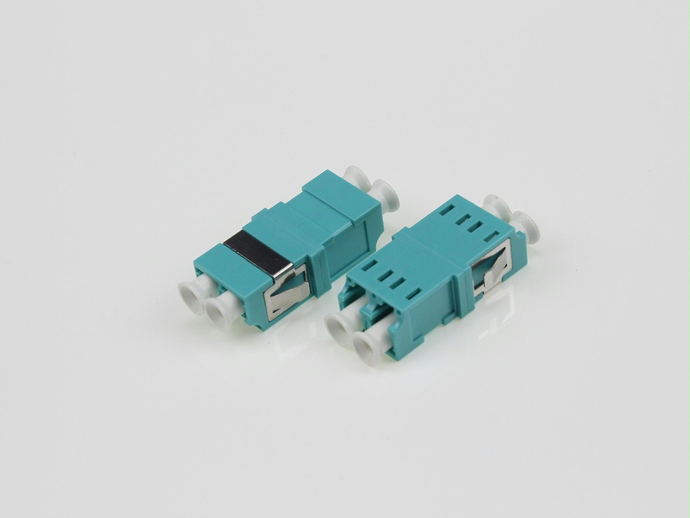 LC OM3 DX 無耳光纖適配器，法蘭頭