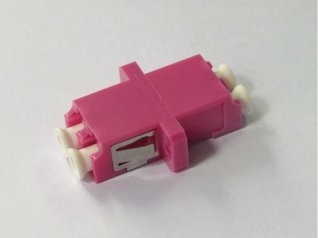 LC OM4 紫紅色 無(wú)天窗光纖適配器，耦合器