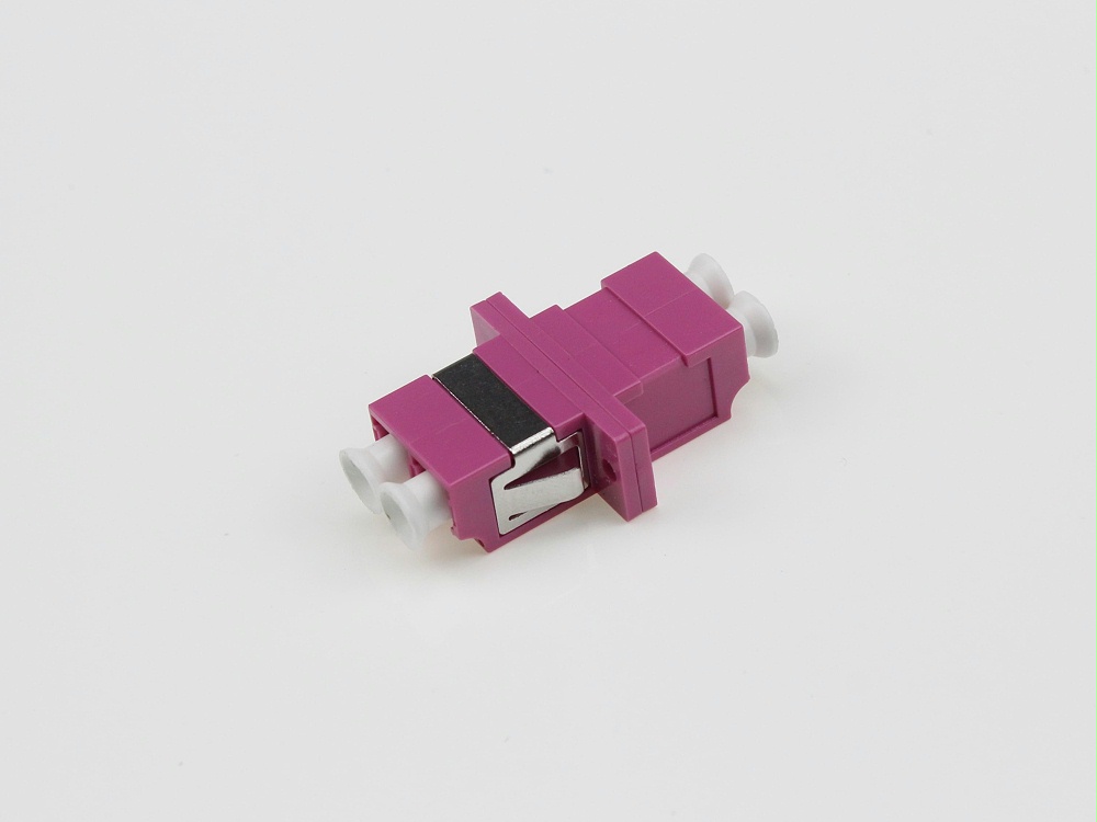 電信級 LC OM4 DX 有耳光纖適配器，法蘭盤