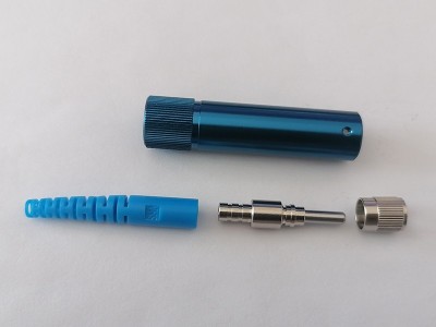 SMA905金屬護(hù)套光纖連接器散件藍(lán)色銀色