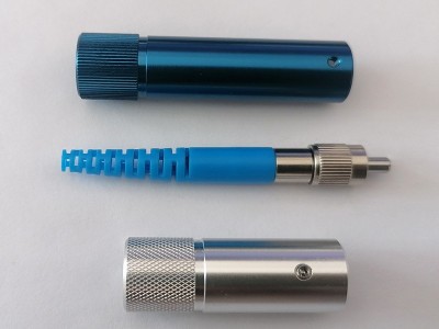 SMA905金屬護(hù)套光纖連接器散件藍(lán)色銀色