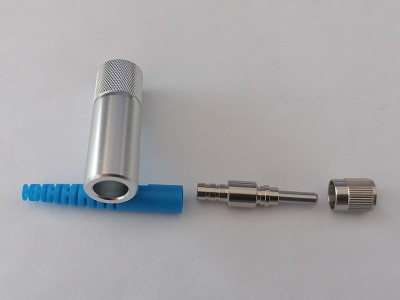 SMA905金屬護(hù)套光纖連接器散件藍(lán)色銀色